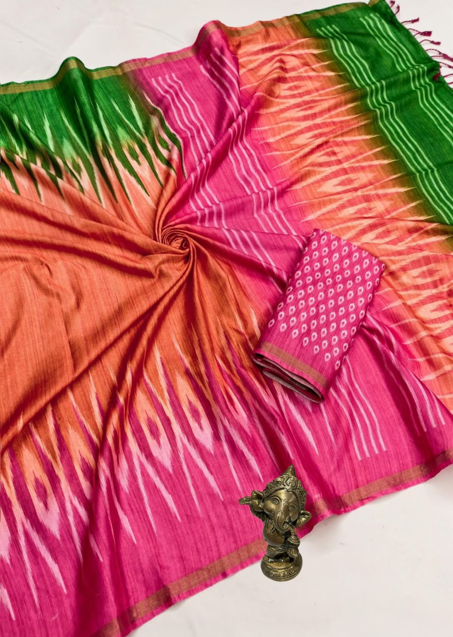Lavender Purple Pochampally Ikat Silk Saree